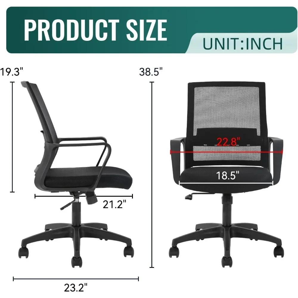 Task Chair Mid Back - كرسي مكتب مريح، كرسي كمبيوتر شبكي