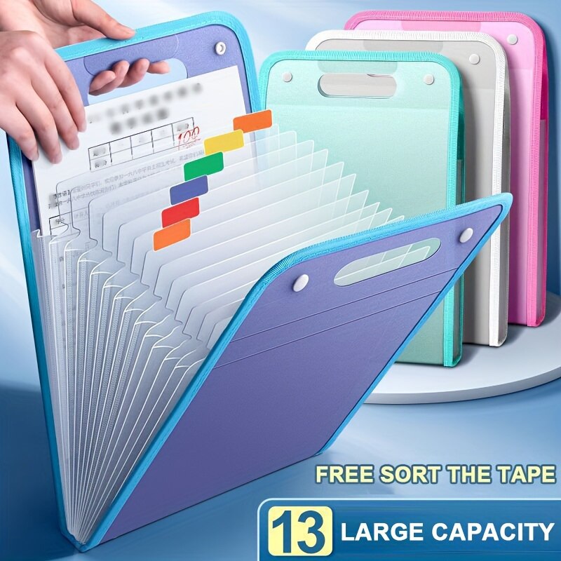 Binder Storage Box - 13 مجلدات ملف جيب محمولة بحجم