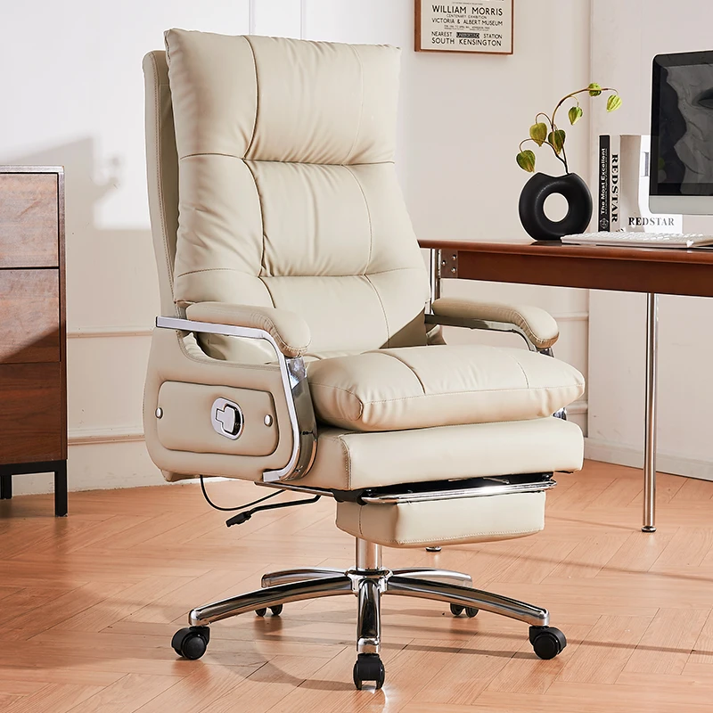 Office Furniture First - كرسي كمبيوتر من جلد البقر الطبيعي،