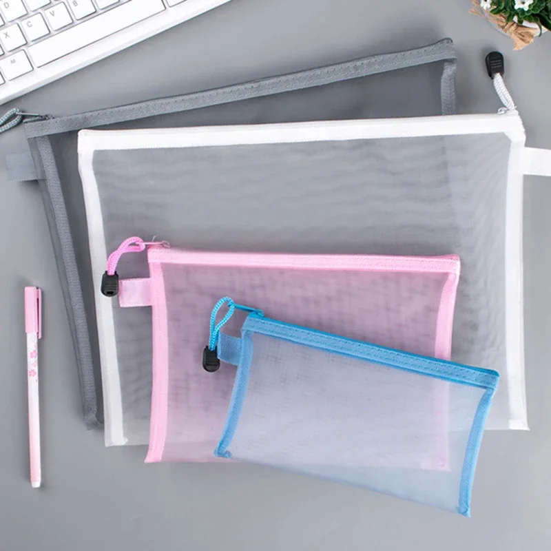 Binder Storage Box - 1 قطعة A4/A5/A6 شبكة سستة الحقيبة