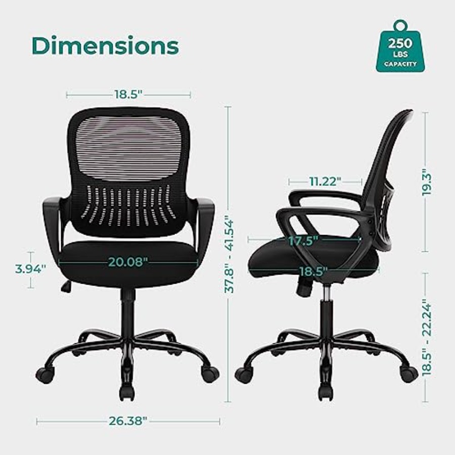 كرسي مكتب منزلي، كرسي كمبيوتر  - مراجعة Task Chair Mid Back وسعره