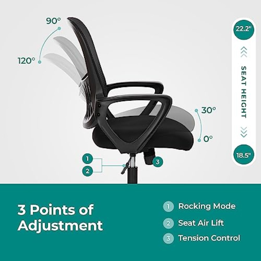 كرسي مكتب منزلي، كرسي كمبيوتر  - مراجعة Task Chair Mid Back وسعره