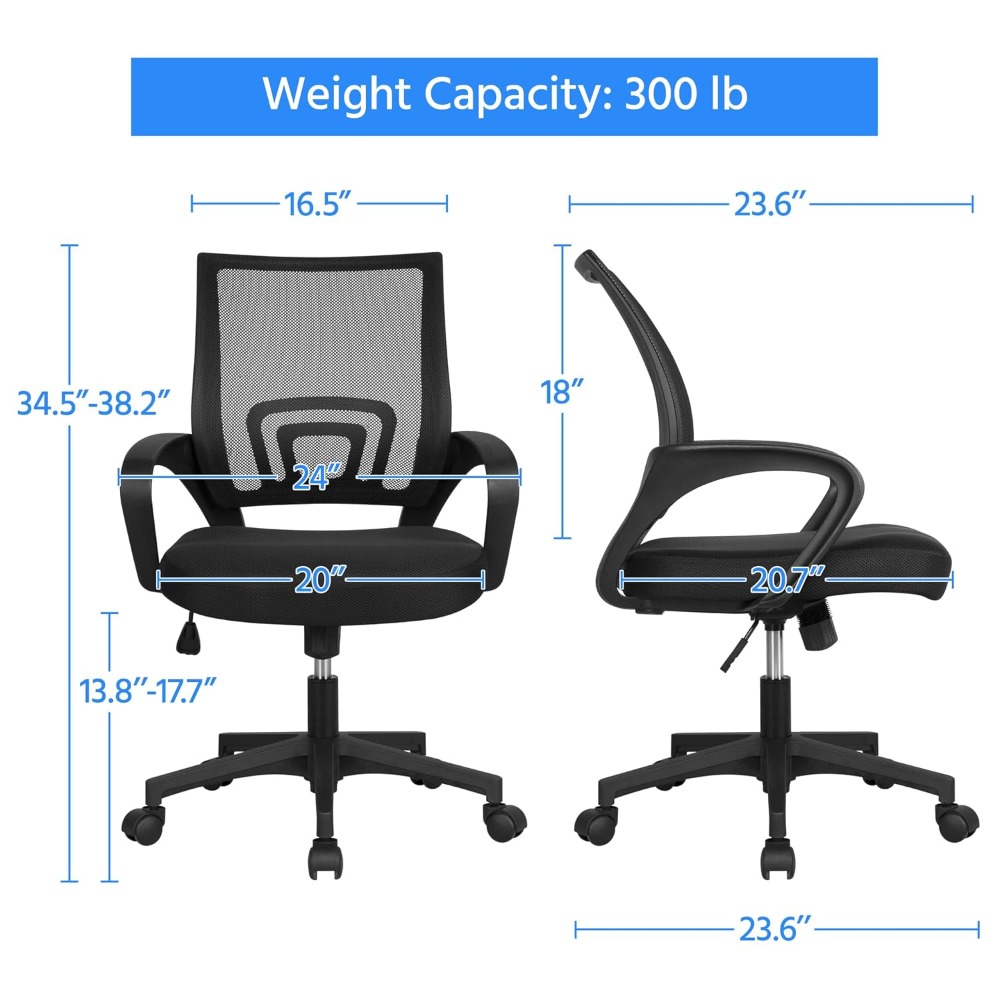 كرسي مكتب شبكي مريح بمسند ظهر  - مراجعة Task Chair Mid Back وسعره
