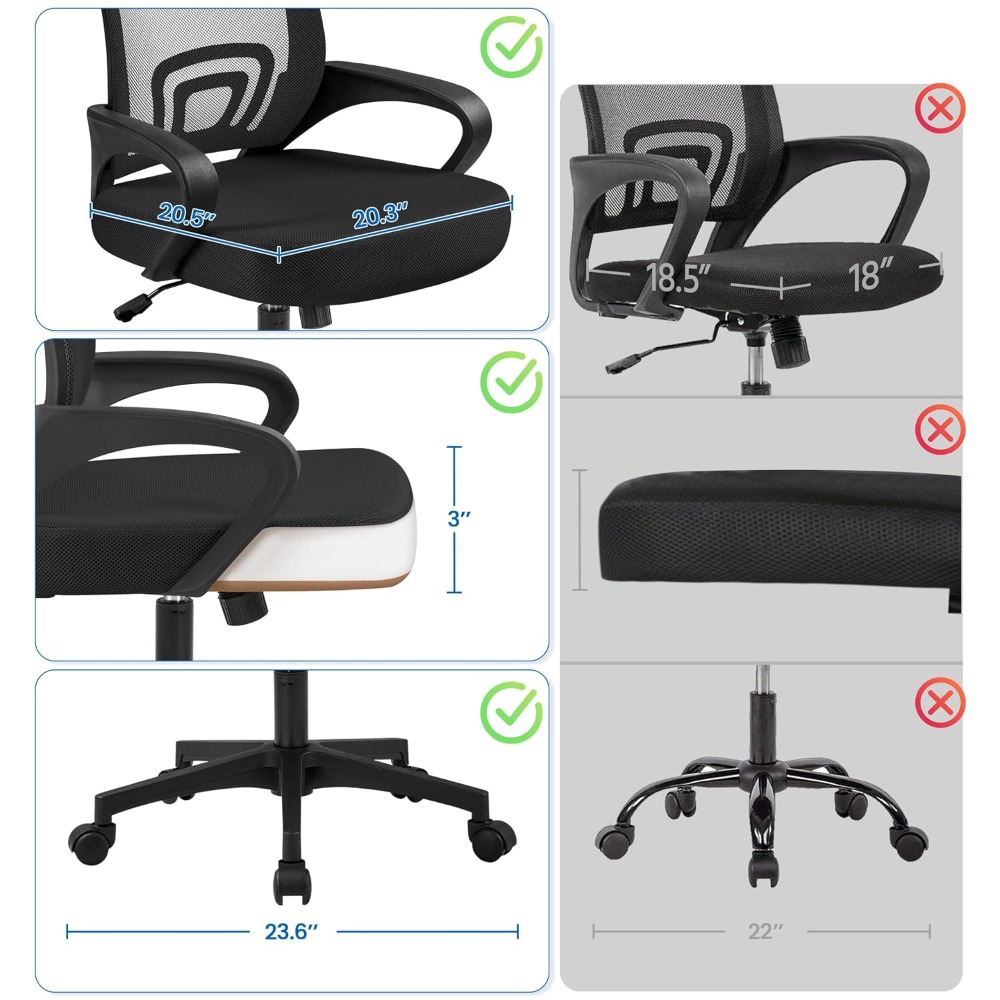 كرسي مكتب شبكي مريح بمسند ظهر  - مراجعة Task Chair Mid Back وسعره