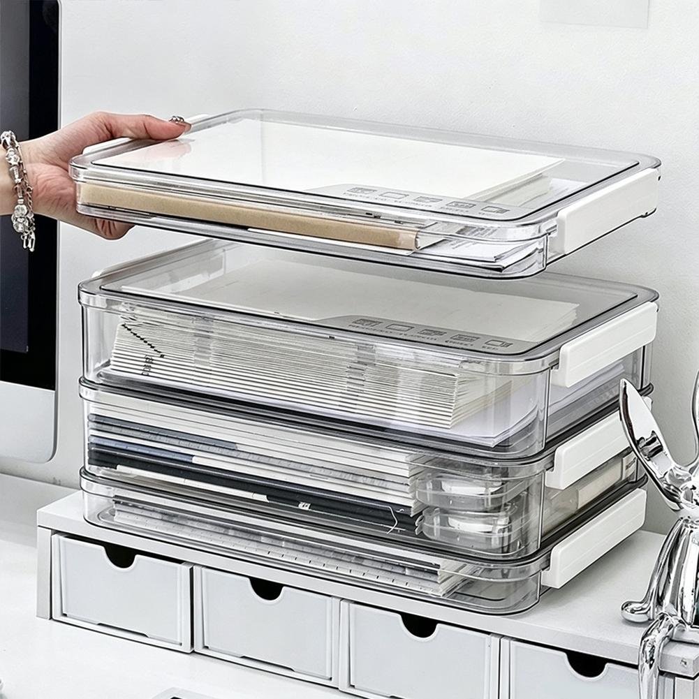 صندوق منظم ملفات شفاف مقاس A4، - مراجعة Binder Storage Box وسعره