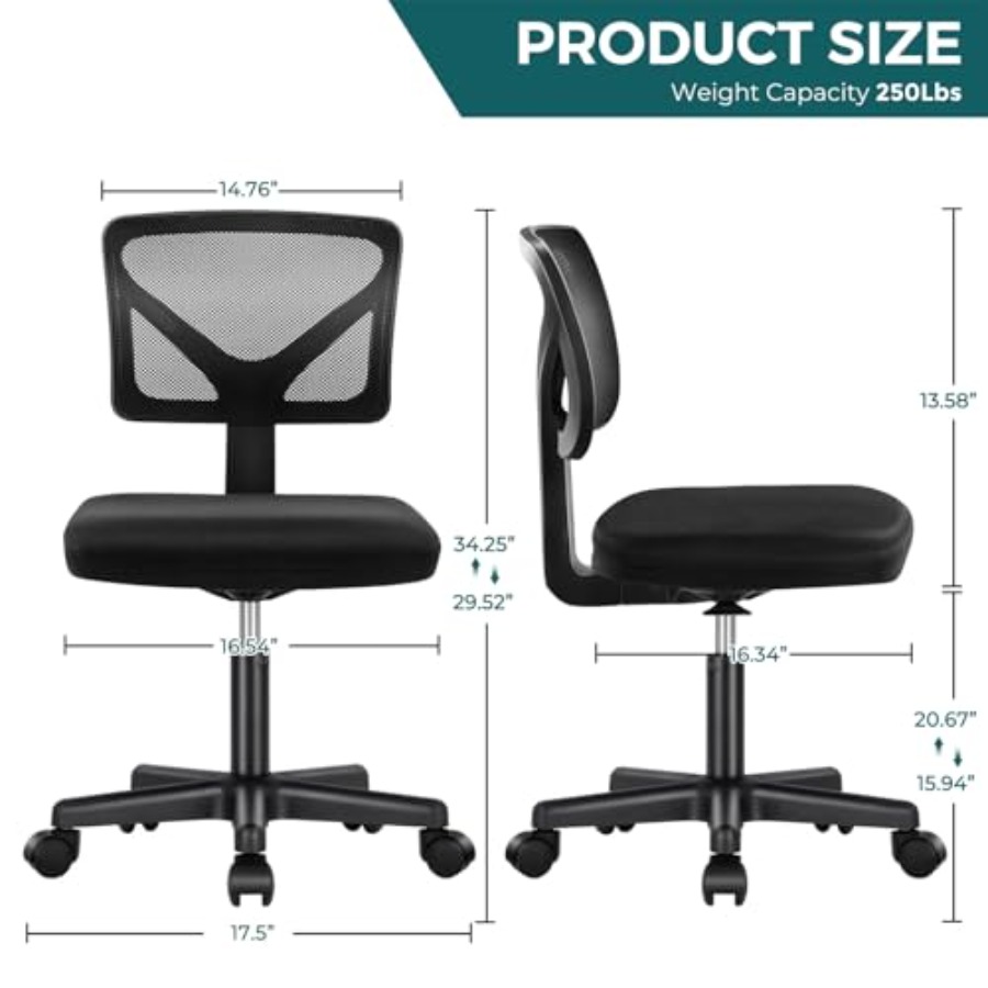كرسي مكتب صغير بدون ذراعين، كر - مراجعة Task Chair Mid Back وسعره